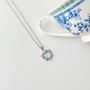 Heliophilia Silver Collar de Acero Inoxidable 316L, Azul Claro y Plata, Resistente al Agua, Longitud 45 cm + 5 cm Extensión